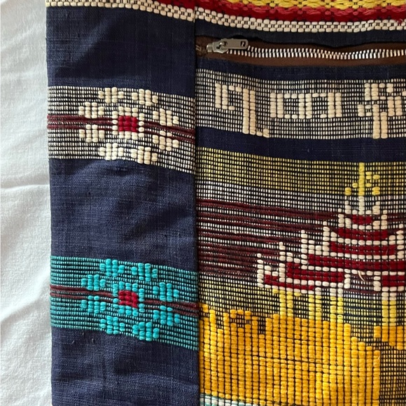 Nepalese handbag in Navy with multiple patterns. - Picture 3 of 12